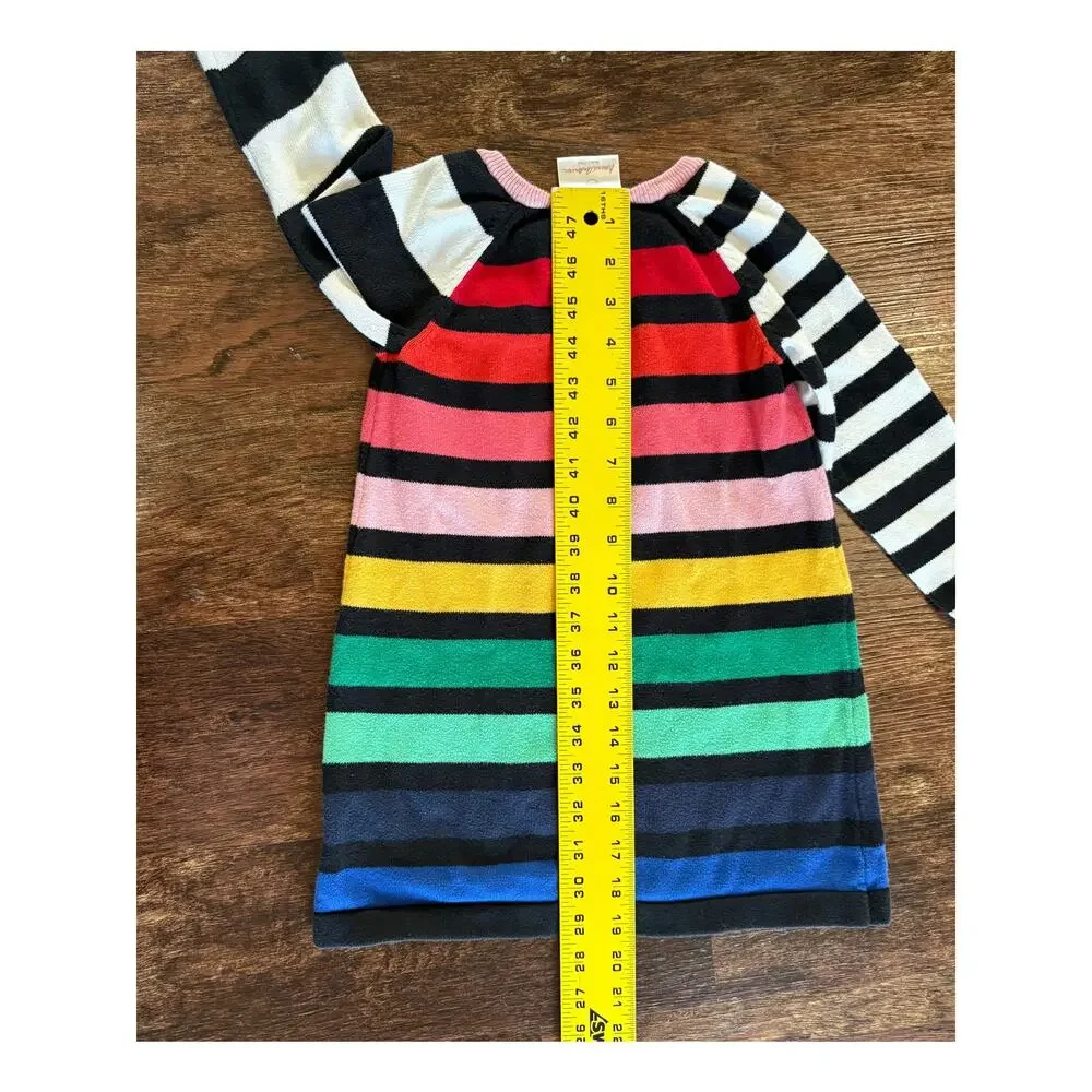 Hanna Andersson Kids Multicolor Striped Long Sleeve Dress Size 100 (3T/4T)